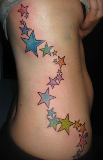 Colorful Stars Tattoo