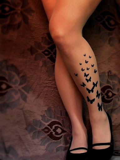 Black Butterflies On Leg