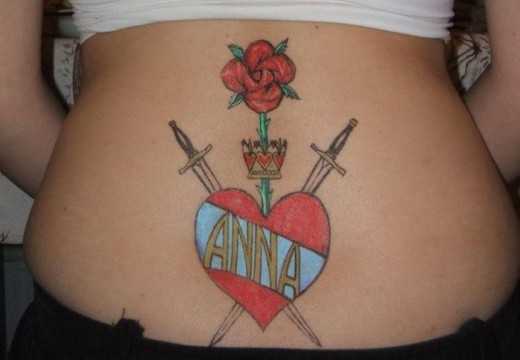 Heart Tattoo On Waist