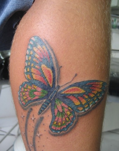 Butterfly Tattoo On Leg