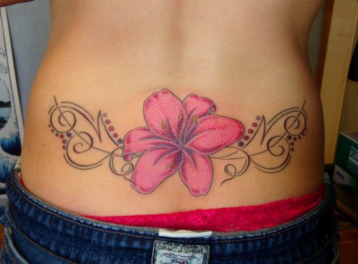 Lily Flower Tattoo On Waist
