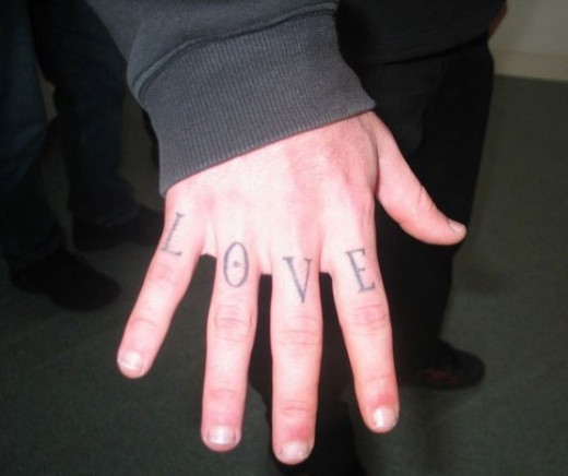 Love Tattoo On Fingers
