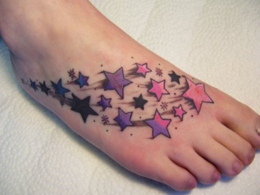 aStars Tattoo On Foot