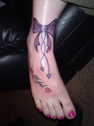 Bow Tattoo On Ankle