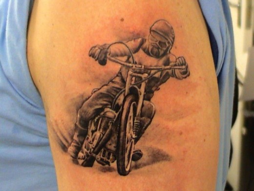 Bike Tattoo On Shoulder