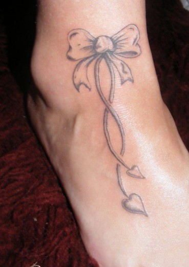 Bow Tattoo On Ankle