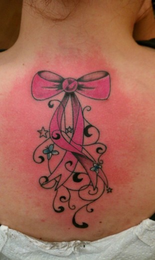 Bow Tattoo On Back