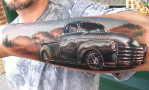 Car Tattoo On Arm