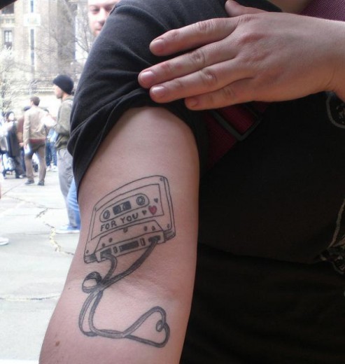 Cassette Tattoo On Arm