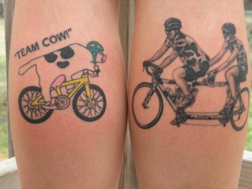Cycles Tattoo On Legs