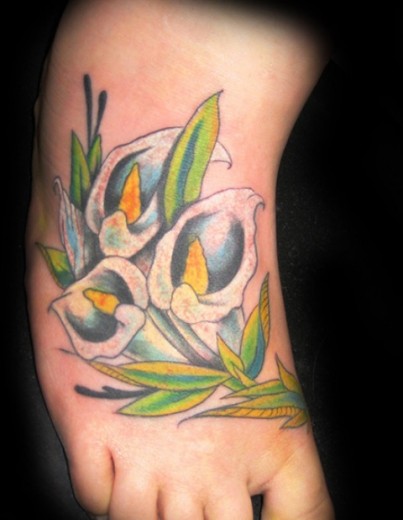 Calla Lilies Tattoo On Foot