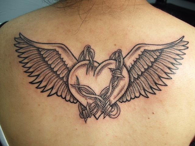 Heart Wings Tattoo On Back | Tattoo Designs, Tattoo Pictures