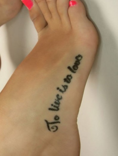 Love Tattoo On Foot