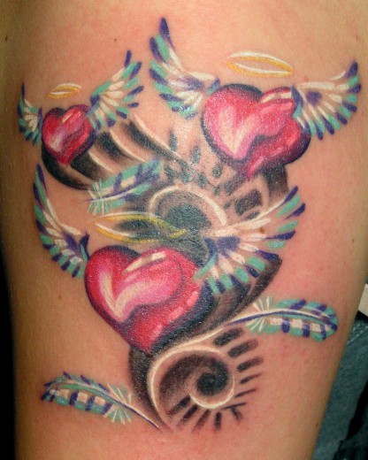 Winged Hearts Tattoo