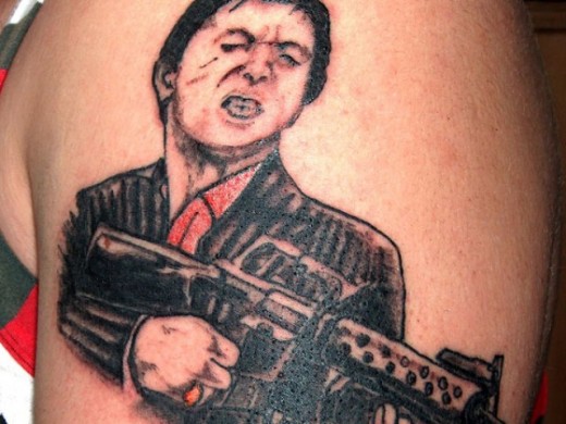 Gangster Tattoo On Shoulder