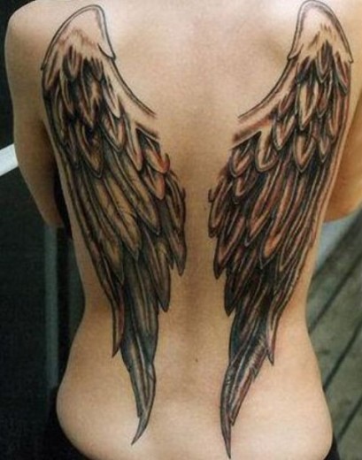 Nice Wings Tattoo On Back