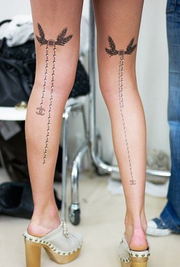 Small Wings Tattoo On Legs