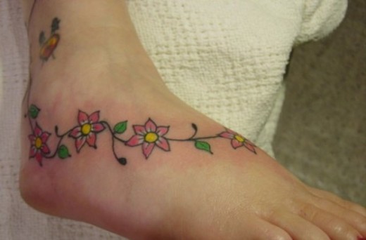 Vine Tattoo On Foot