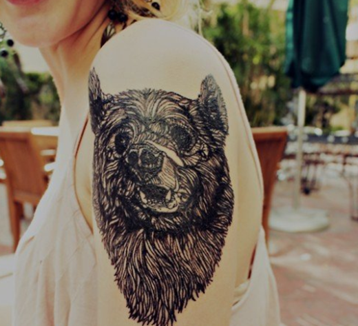 Bear Tattoo For Girls