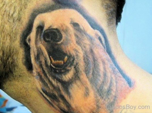 Bear Tattoo On Neck