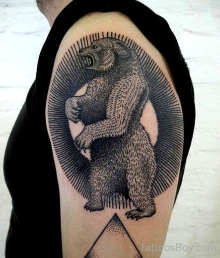 Black Bear Shoulder Tattoo