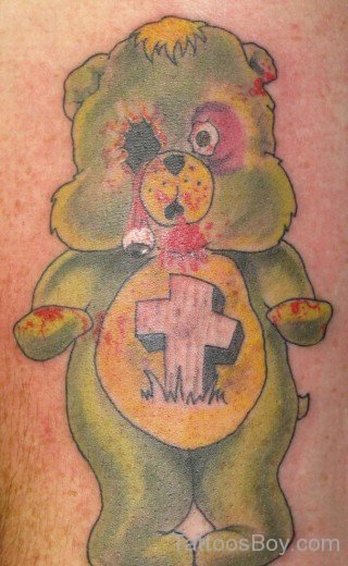 Bleeding Green Bear Tattoo