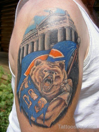 Chicago Bear Tattoo On Shoulder