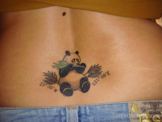 Panda Bear Tattoo On Lower Back