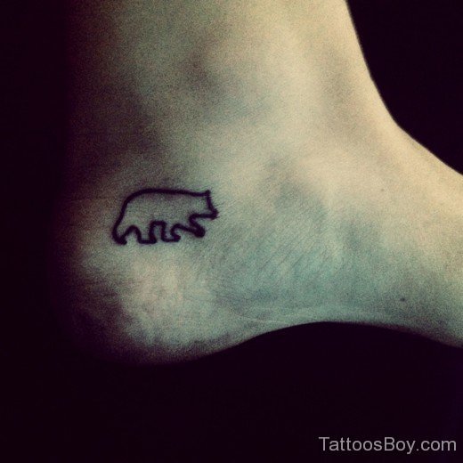 Small Bear Tattoo On Heel