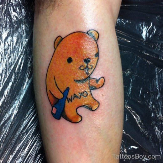 Small Cartoon Bear Tattoo