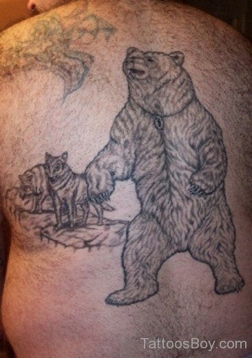 Standing Bear Tattoo On Back