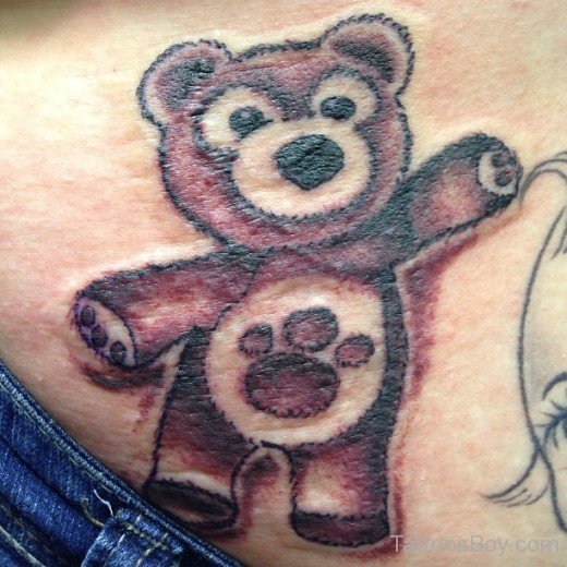 Teddy Bear Tattoo On Waist