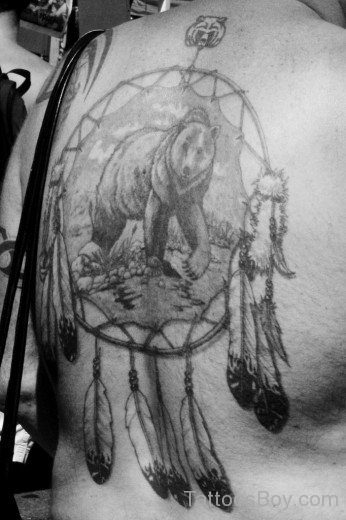 Traditional Bear Tattoo On Back
