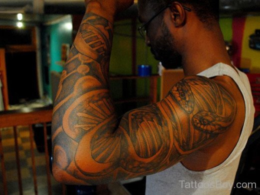 African American Best Tattoo On Full Sleeve
