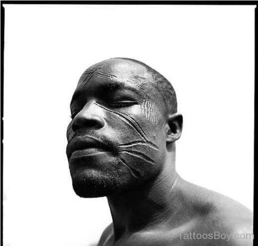 African  Tattoo Design On Face 