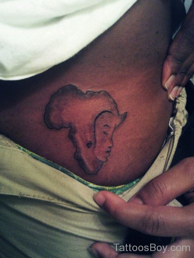 Nice African Short Map Tattoo