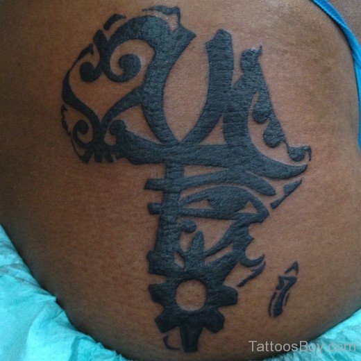 African Symbol  Tattoo On Back