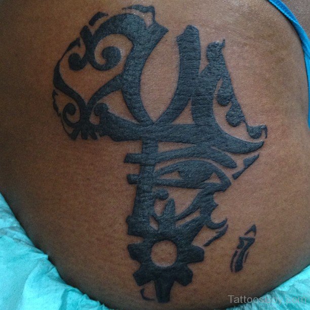 African Symbol Tattoo On Back