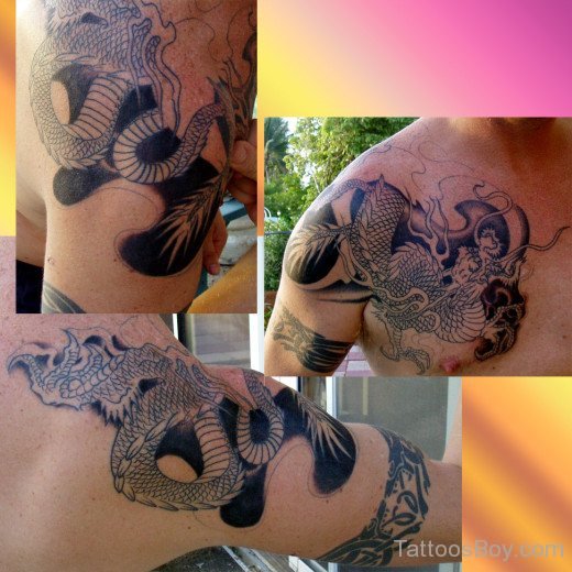 Amazing  Asian Dragon Tattoo Design