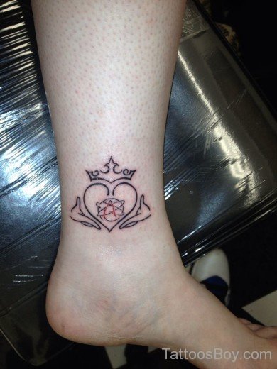 Amazing Heart Tattoo Design On Ankle
