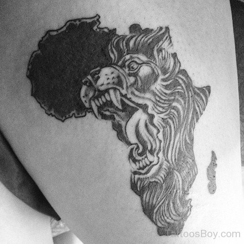 Aweful African Lion Tattoo