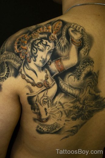 Asian Awesome Dragon Tattoo  On Back