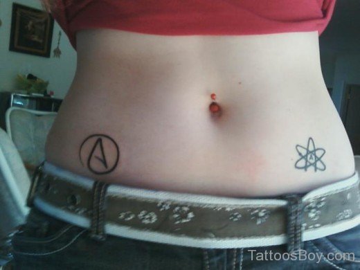 Atheist Tattoo Design On Hip