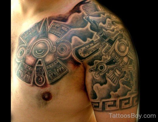 Awesome Trible Tattoo On Chest