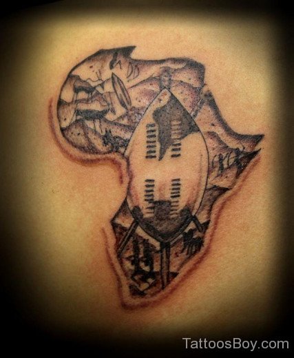 Beautiful  African Map Tattoo
