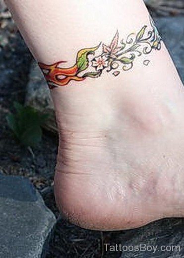Cute Flower Tattoo On Ankle