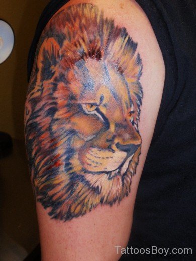 Best African Lion Tattoo On Shoulder