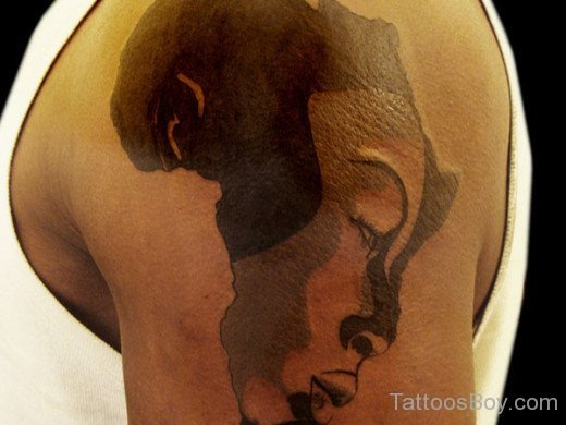 Cool African Map Tattoo On Back Body