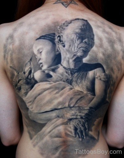 Funky African Tattoo On Back Body