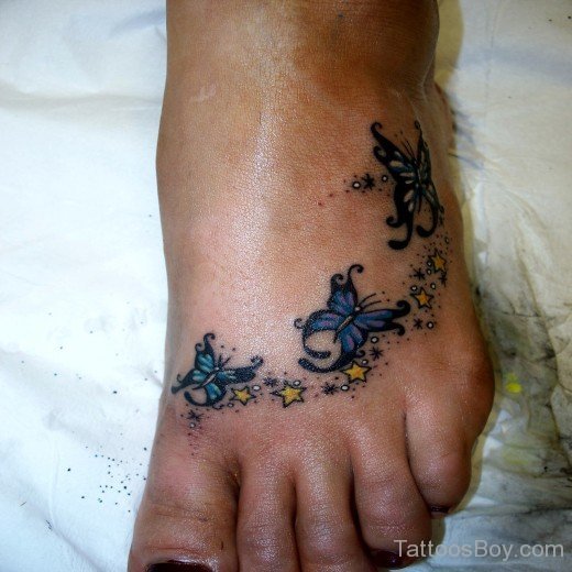 Beautiful  Butterfly Tattoo On Ankle